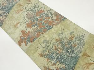 秋草模様織出し全通袋帯